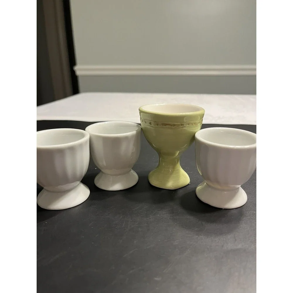 Lot of 4 Pottery Barn & Pier 1 Ceramic Egg Cups